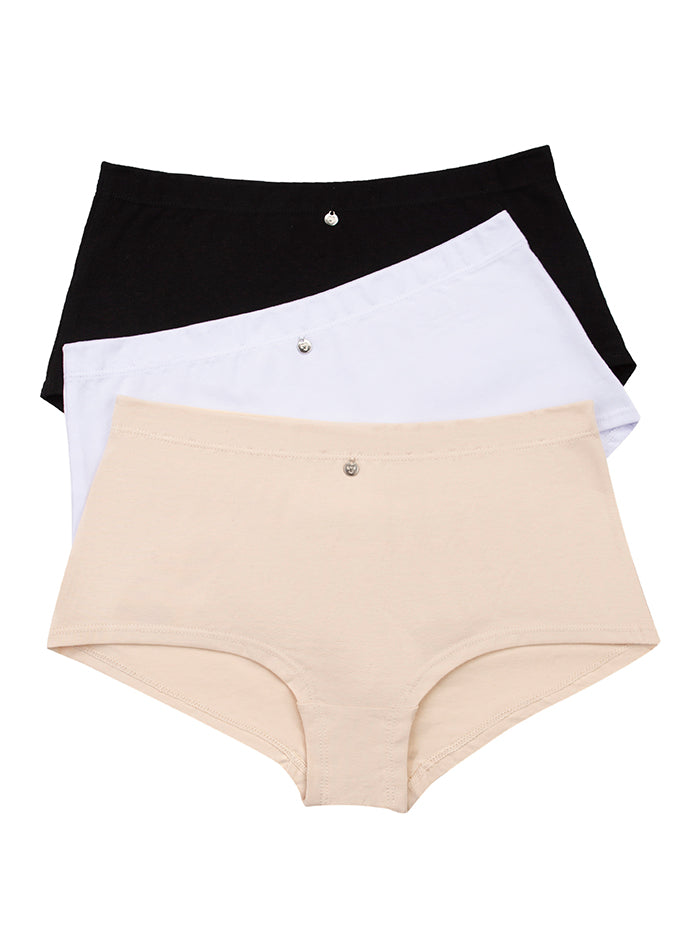 PANTY CORTE LÁSER TIPO CACHETERO TALLE ALTO PAQ X3