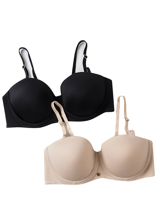 BRASIER STRAPLESS COPA B ALGODÓN PAQ X2