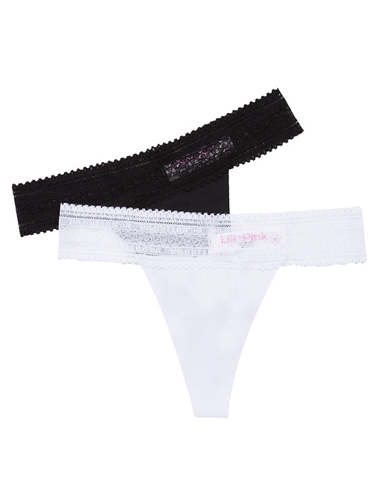 PANTY CORTE LÁSER TIPO BRASILERA CON ENCAJE PAQ X2